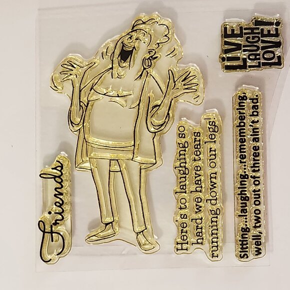 #104 Stamp Set Funny Ladies Friendship Laughter Happy - Picture 3 of 7